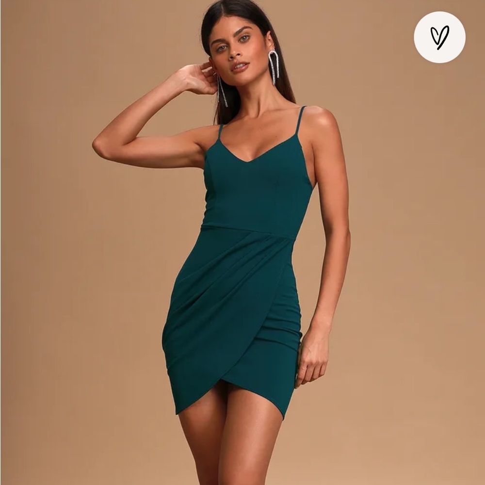Forever Your Girl Teal Tulip Skirt Dress